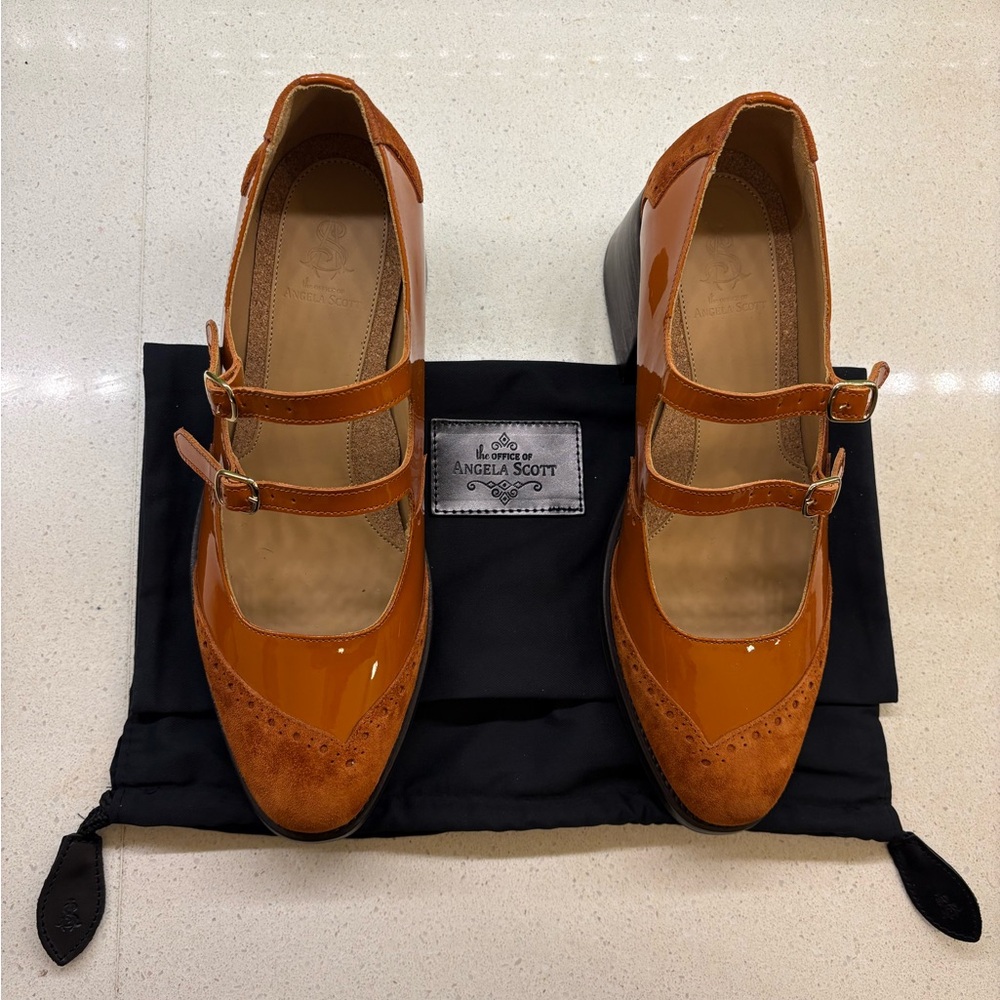 The Office of Angela Scott Women's Miss Amélie Mary Jane, burnt orange size 42